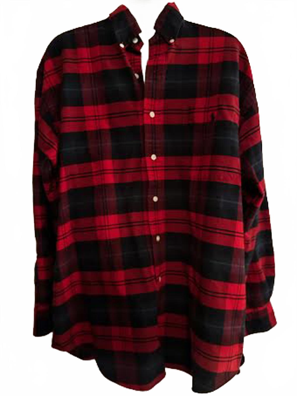 Ralph Lauren Red Black Plaid Flannel Big Shirt Men’s M