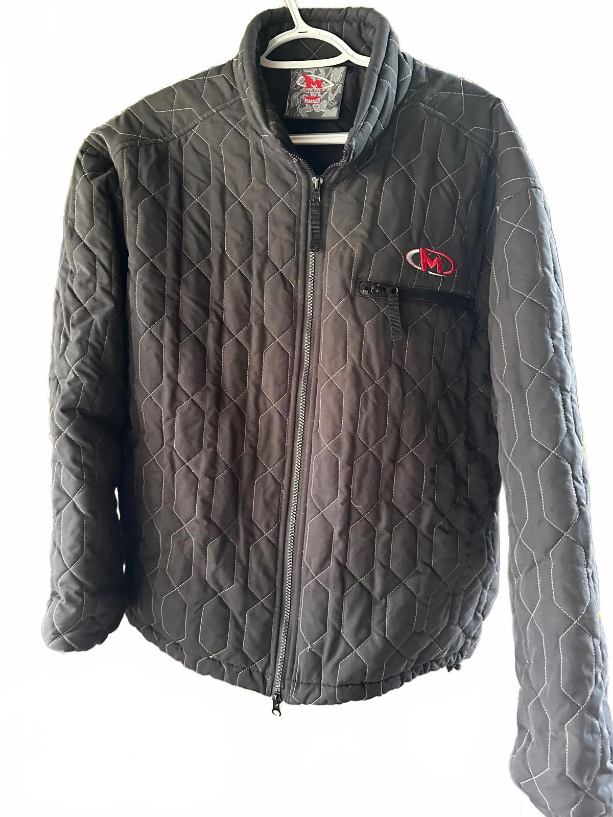 Vintage Marker Quilted Ski Jacket L Black Insulated Wtr Coat