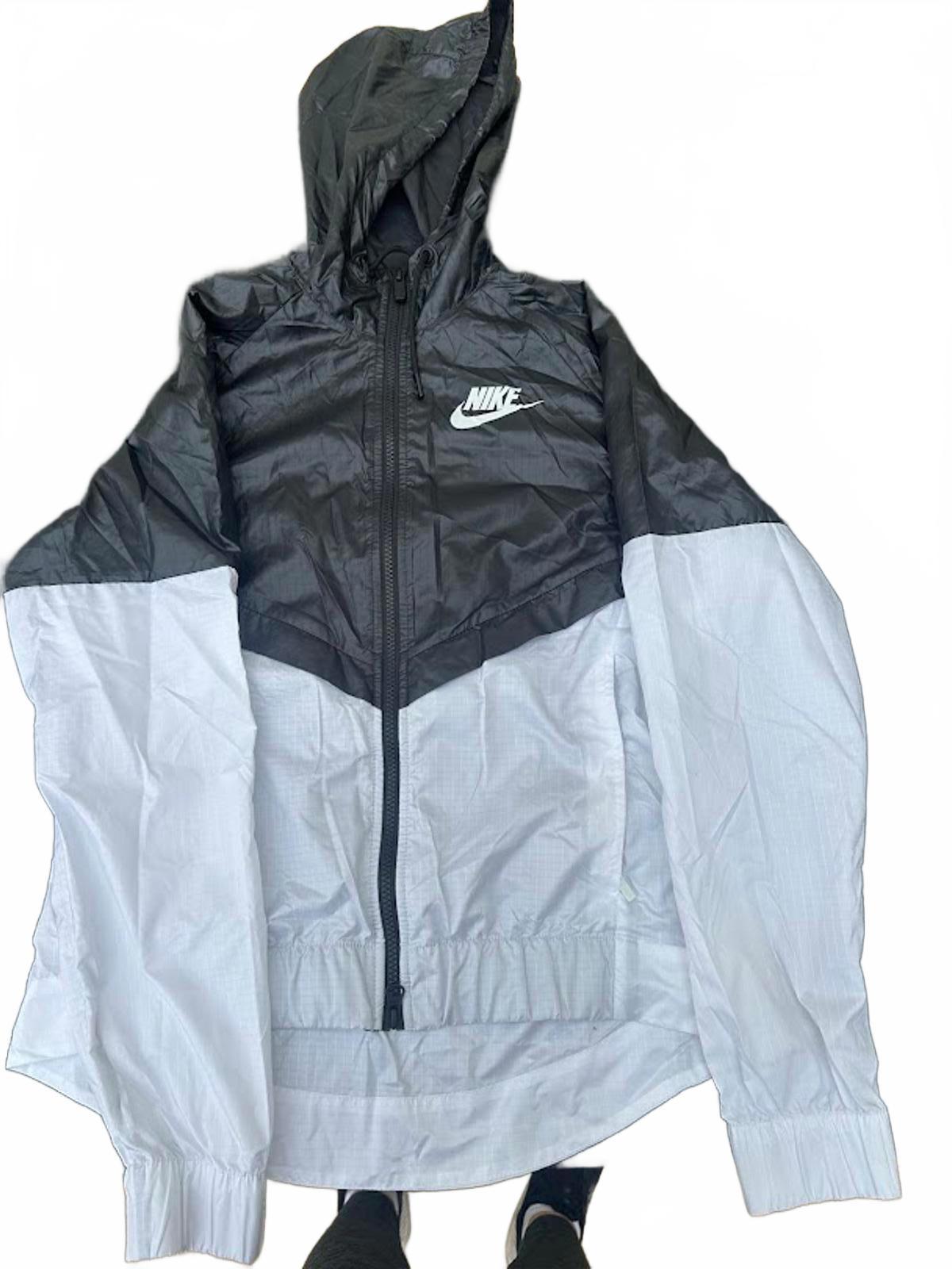Nike Black White Hooded Windbreaker S