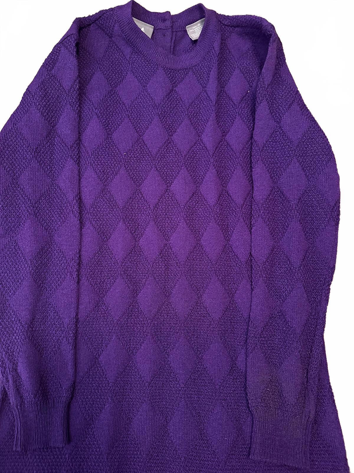 Purple Liz Claiborne Knit Sweater Dress Medium
