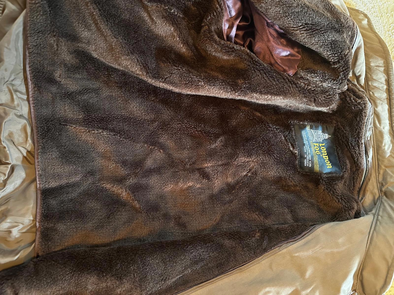 London Fog Brown Bomber Jacket Zip-Out Liner 46R