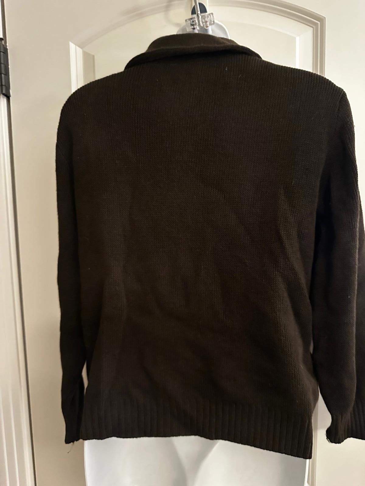 Brown Knit Zip Jacket w/ Suede Accents • Marek Aglificio