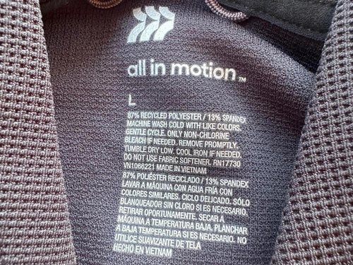 All in Motion Mens Hoodie – Size L  Black, Raglan Sleeves, Stretch, Welt Pockets