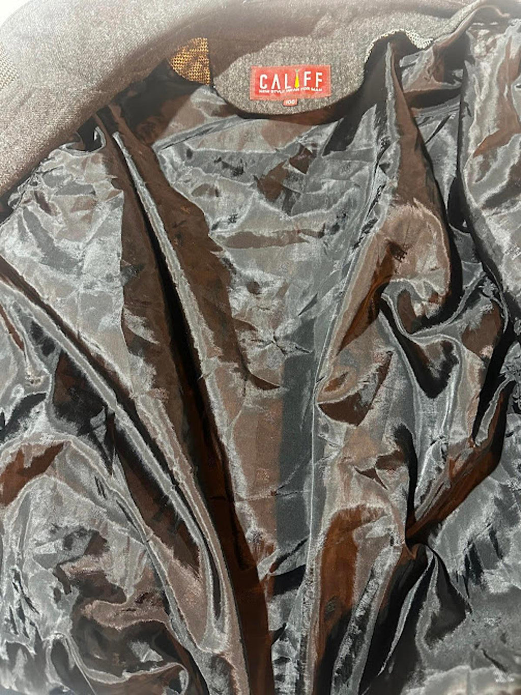 Vintage Califf Gray Black Patterned Knit Bomber Jacket