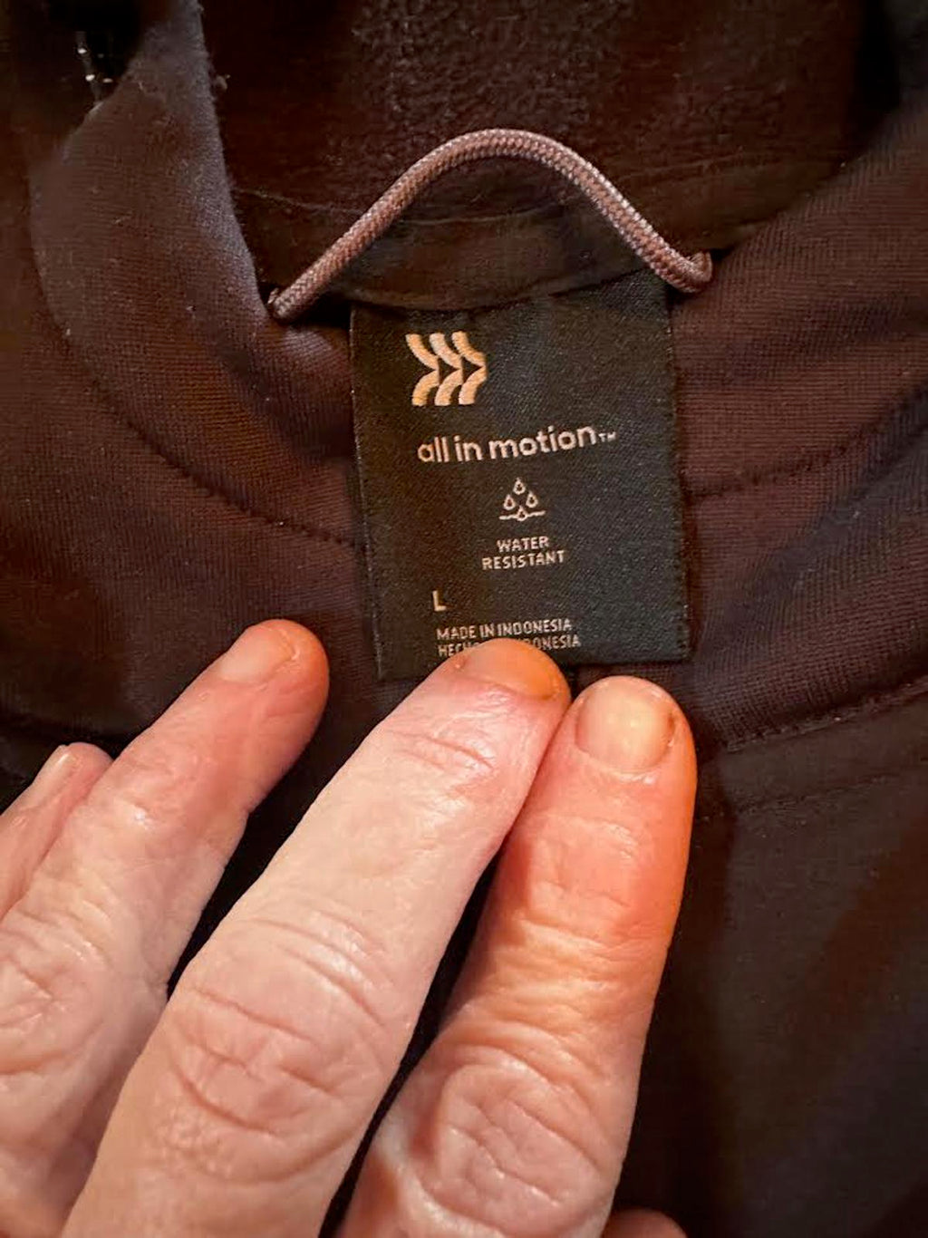 All in Motion Black Water-Resistant Hooded Jacket L