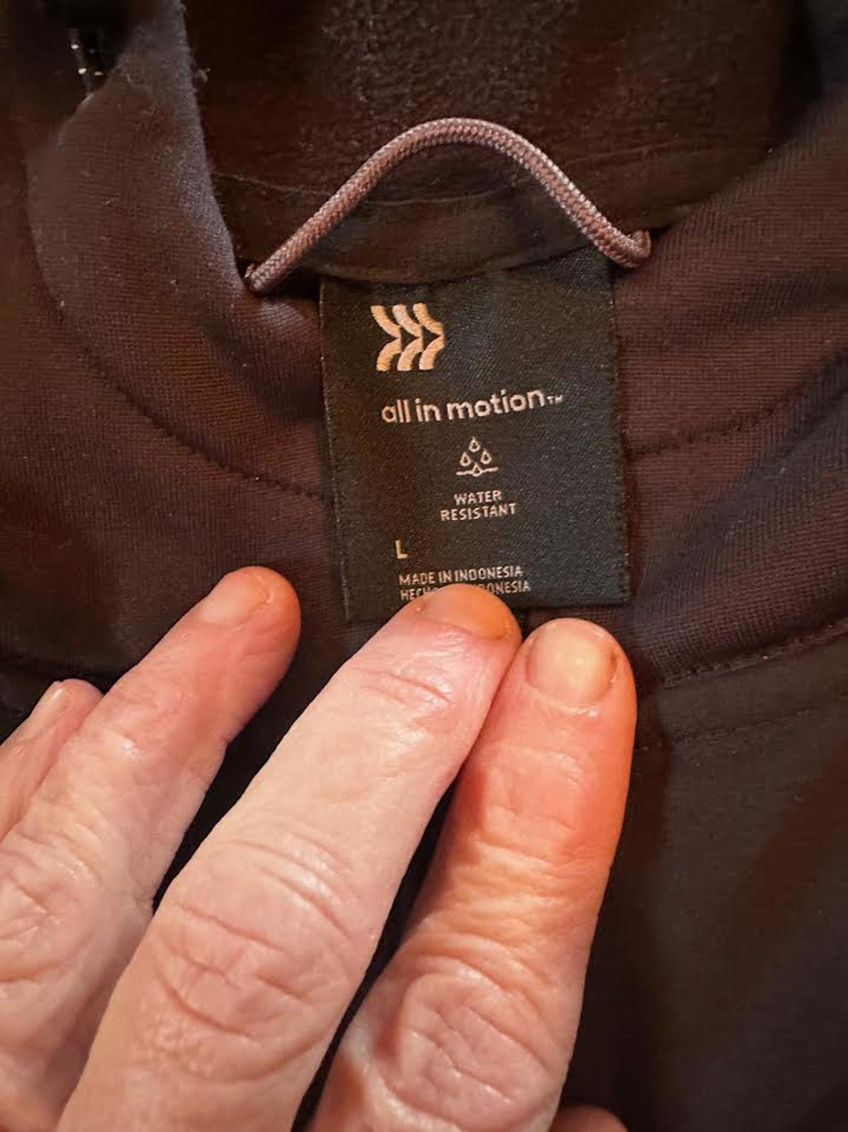 All in Motion Black Water-Resistant Hooded Jacket L