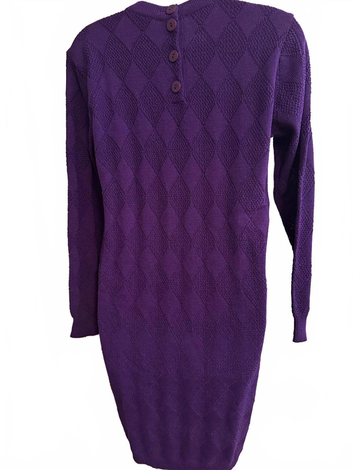 Purple Liz Claiborne Knit Sweater Dress Medium