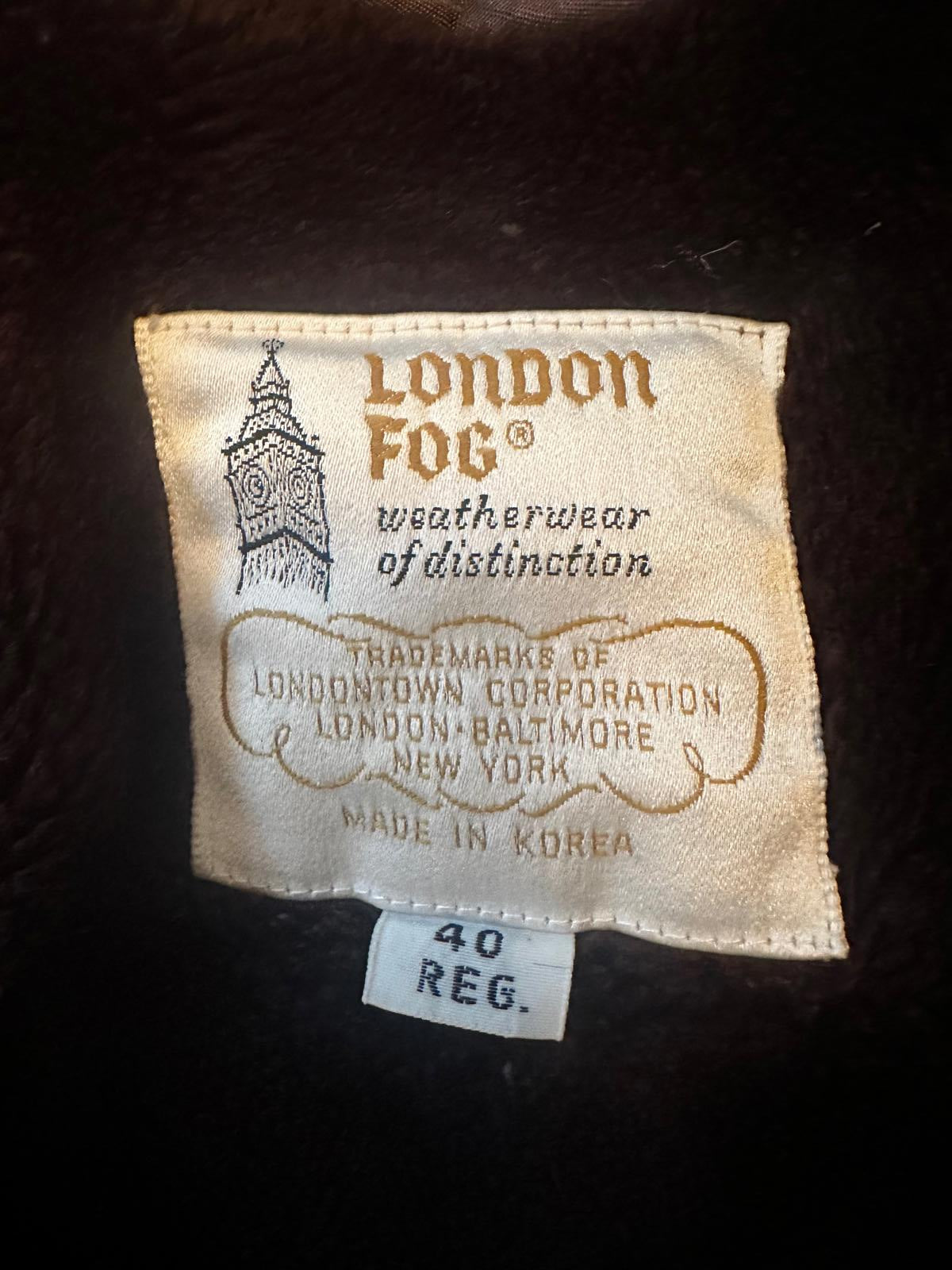 Vintage London Fog Bomber Jacket Brown Size 40