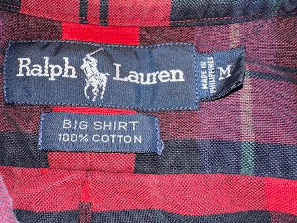 Ralph Lauren Red Black Plaid Flannel Big Shirt Men’s M