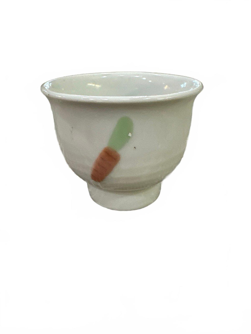 Vintage Hand-Painted Carrot Cups Pair