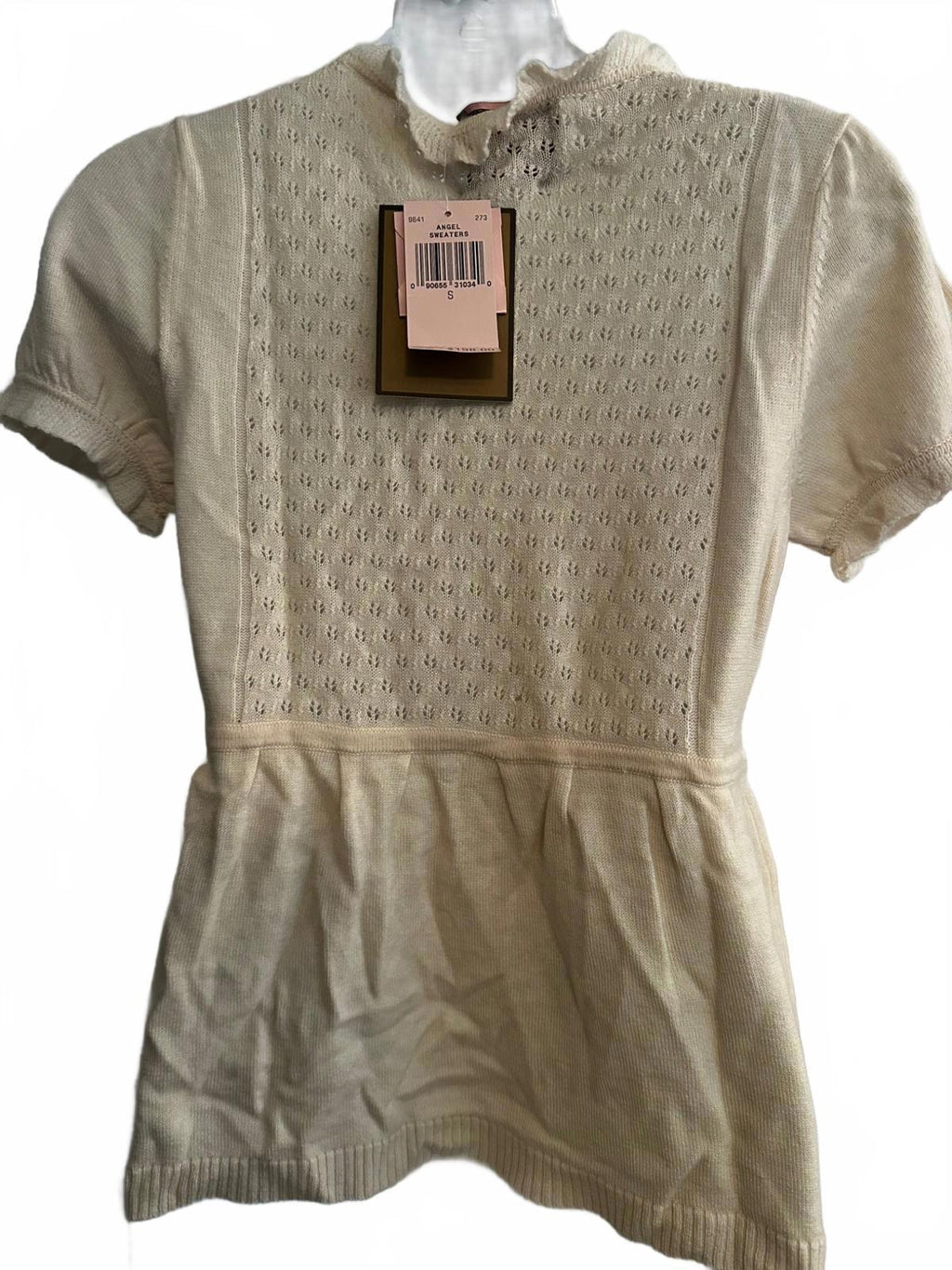 Juicy Couture Cream Knit Button Front Top Sz S