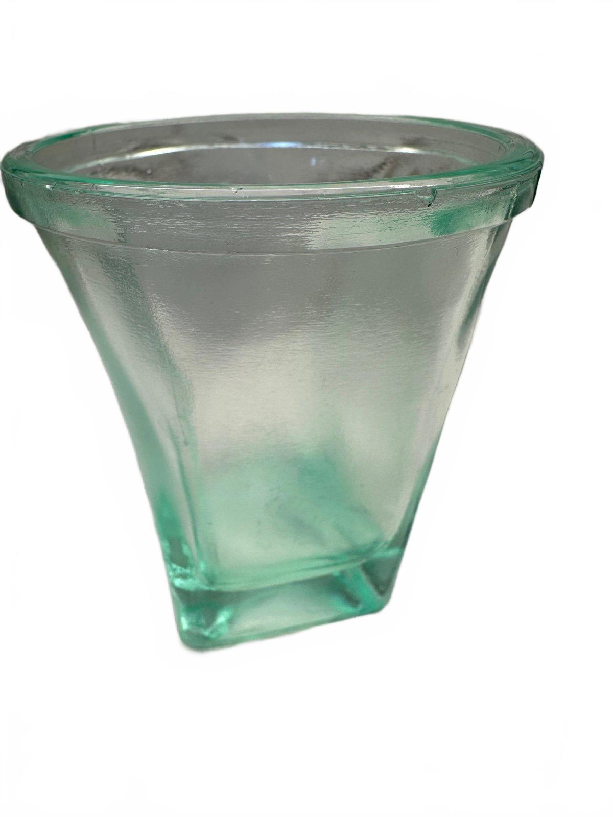 Vintage Green Glass Tumbler Vase 4"