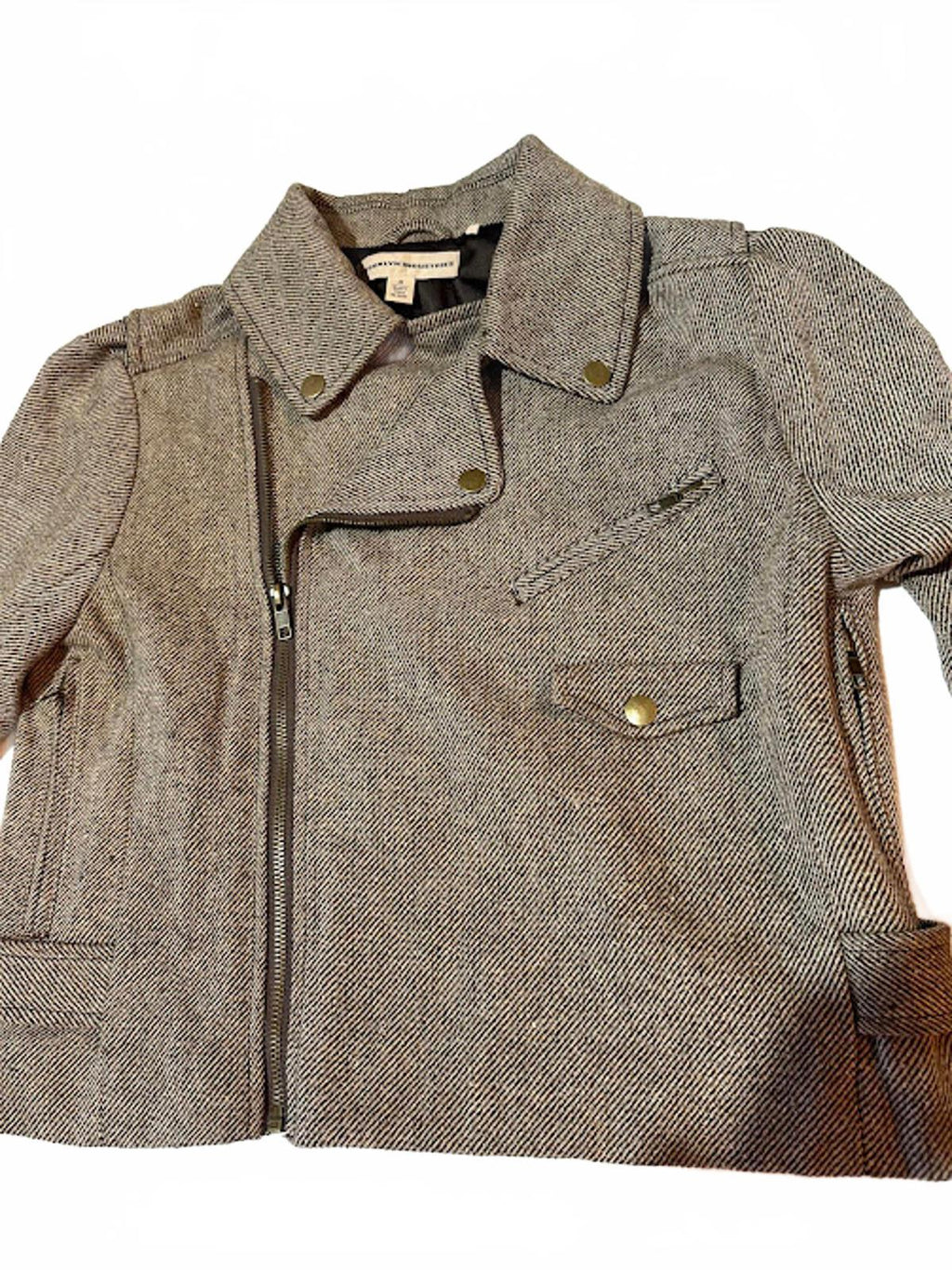 Brooklyn Industries Cropped Moto Jacket Brown Twill XS