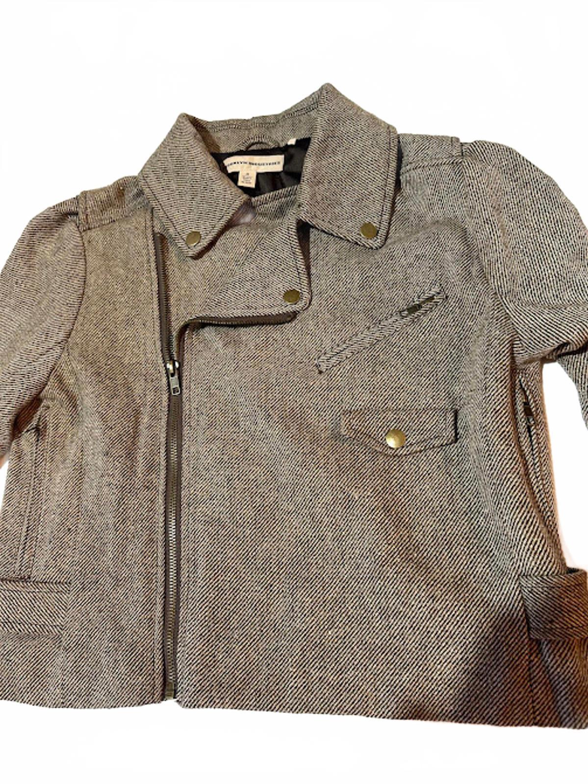 Brooklyn Industries Cropped Moto Jacket Brown Twill XS