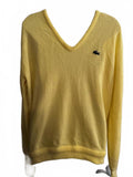 Vintage IZOD Lacoste Yellow V-Neck Cotton Sweater