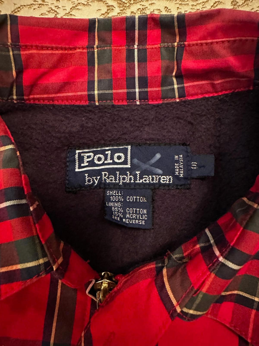 Polo Ralph Lauren red tartan fleece-lined jacket S
