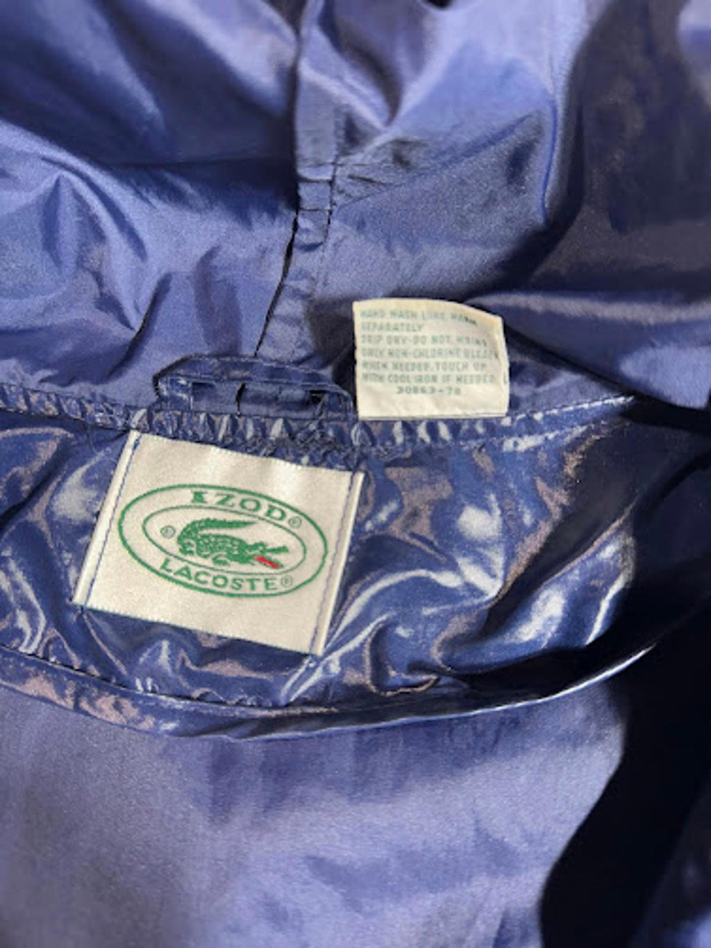 Vintage Izod Lacoste Shiny Blue Windbreaker Jacket