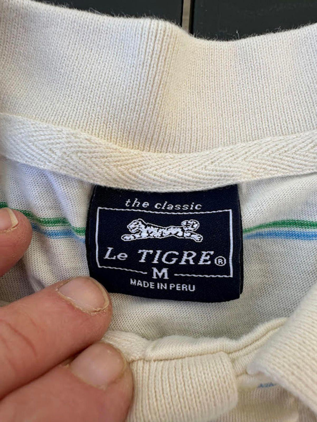 Le Tigre White Stripe Polo Shirt Medium