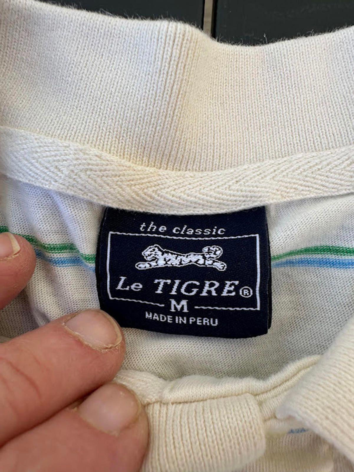 Le Tigre White Stripe Polo Shirt Medium