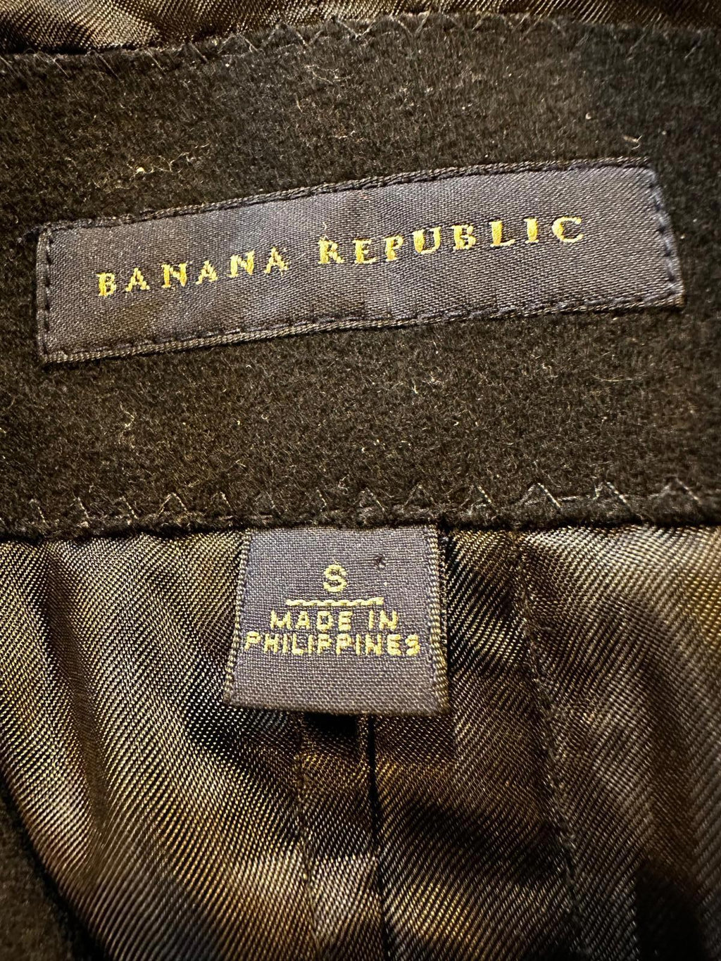 Banana Republic Wool Blend Car Coat Black Small Philippines Mid-Length Button