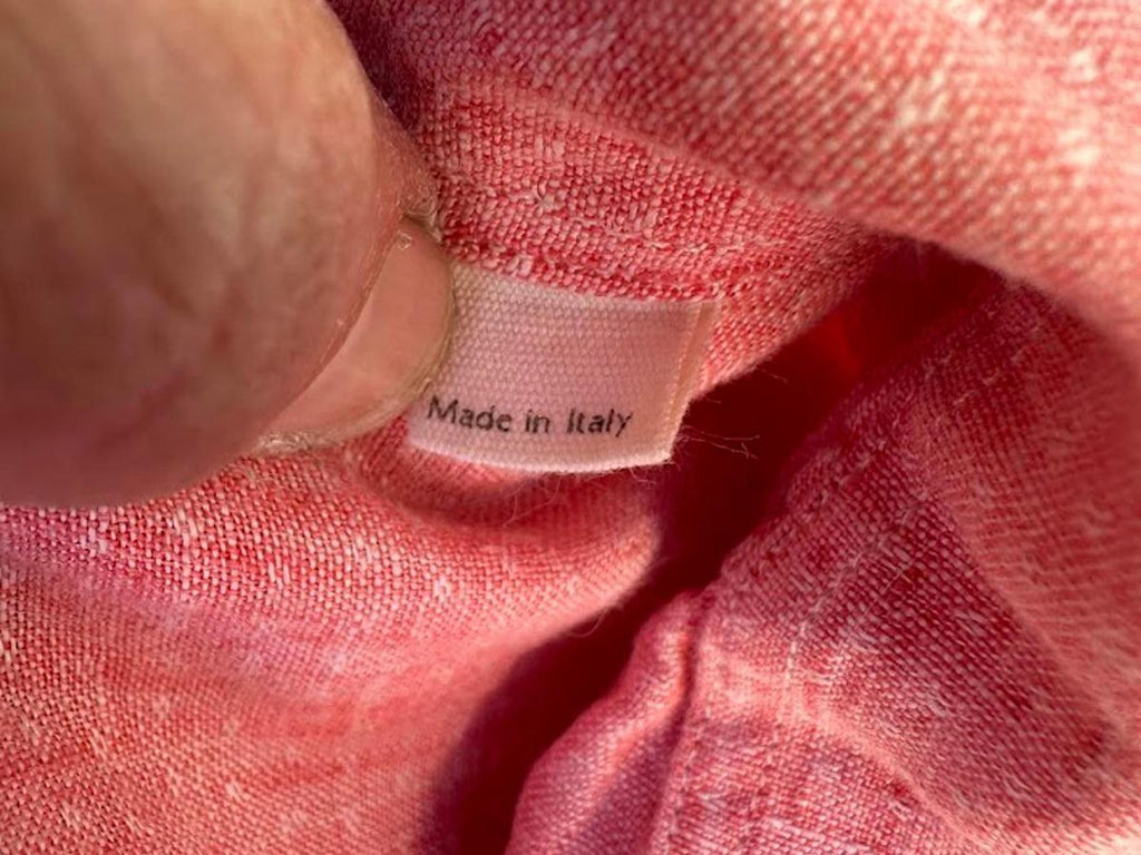 Billy Reid Pink Linen Short Sleeve Shirt XL Italy