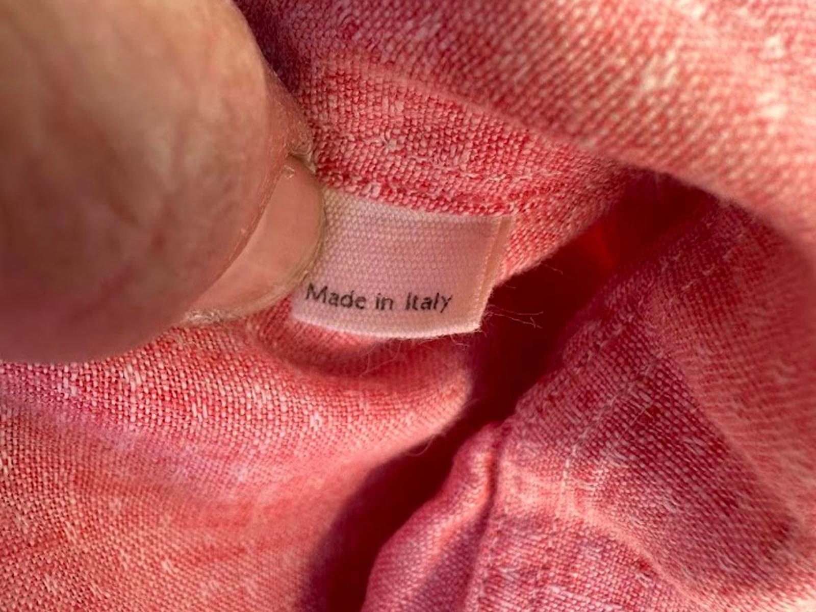 Billy Reid Pink Linen Short Sleeve Shirt XL Italy