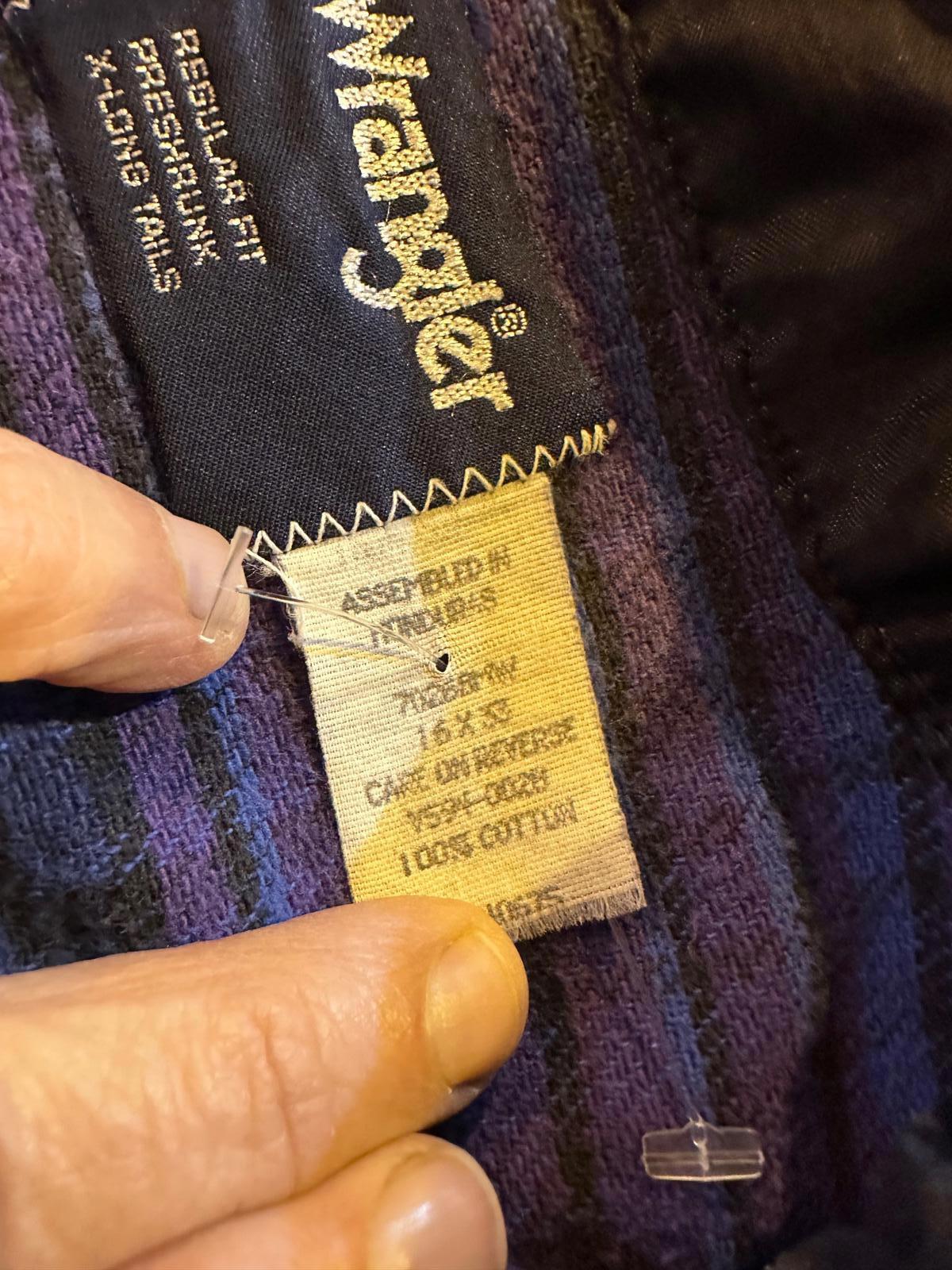 Vintage Wrangler Purple Blue Plaid Western Shirt XL