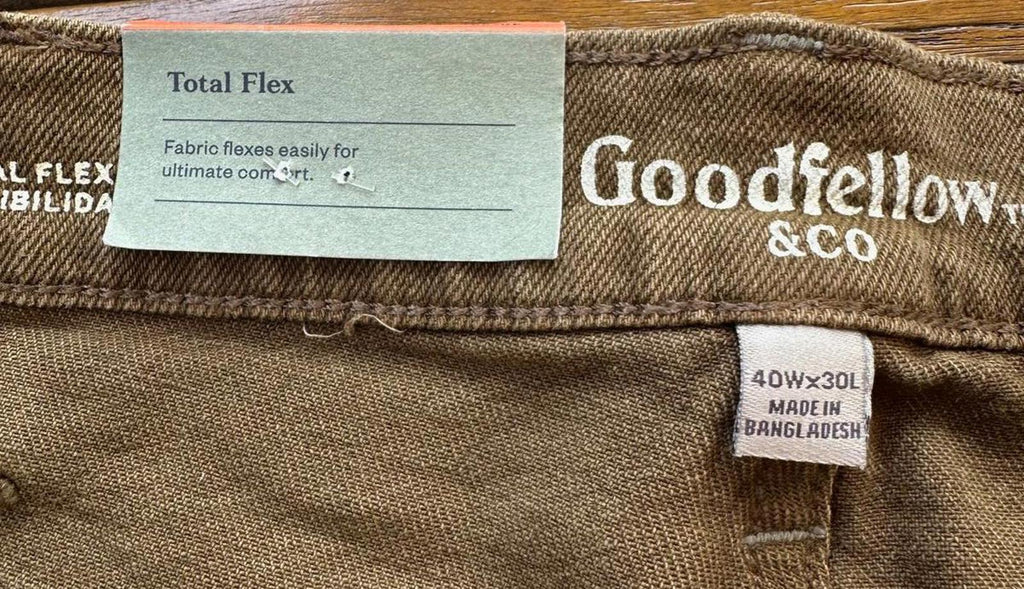 Goodfellow & Co Total Flex 5-Pocket Pants Men’s 40x30 Olive Brown NWT Stretch