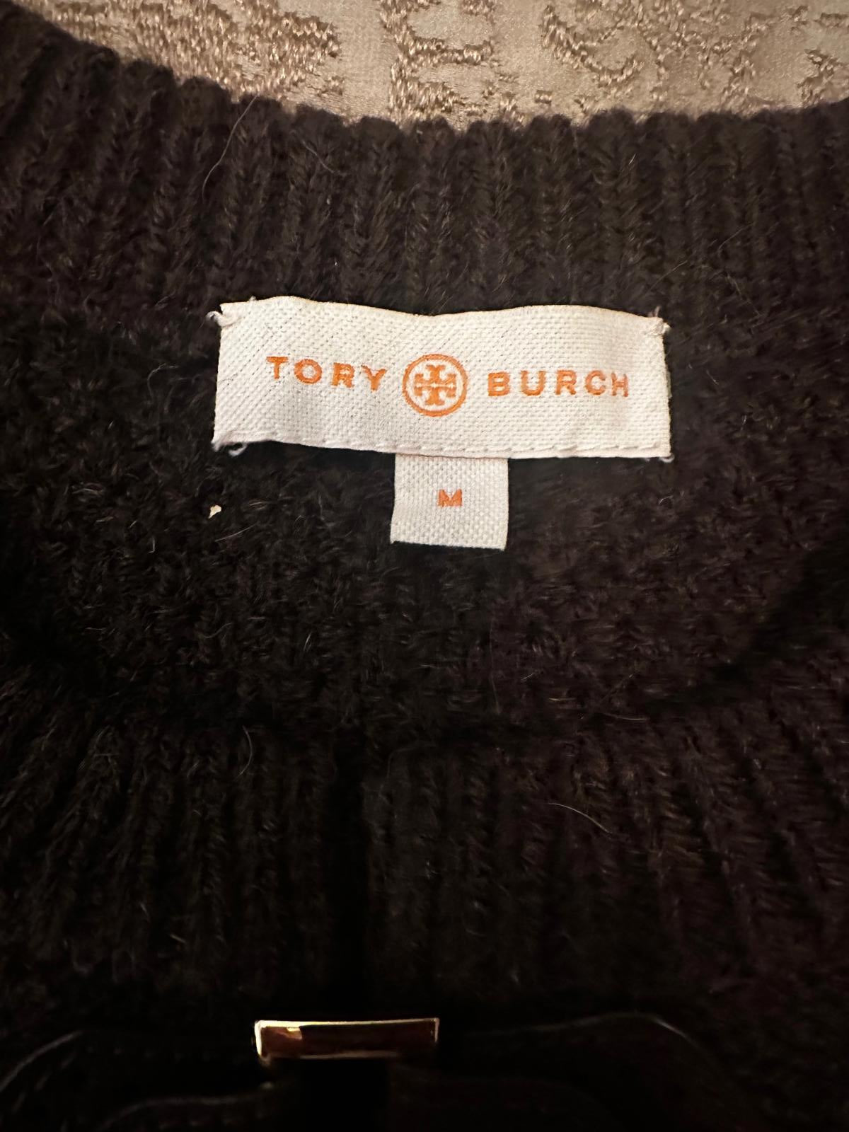 Tory Burch Brown Wool Toggle Cardigan Sweater M
