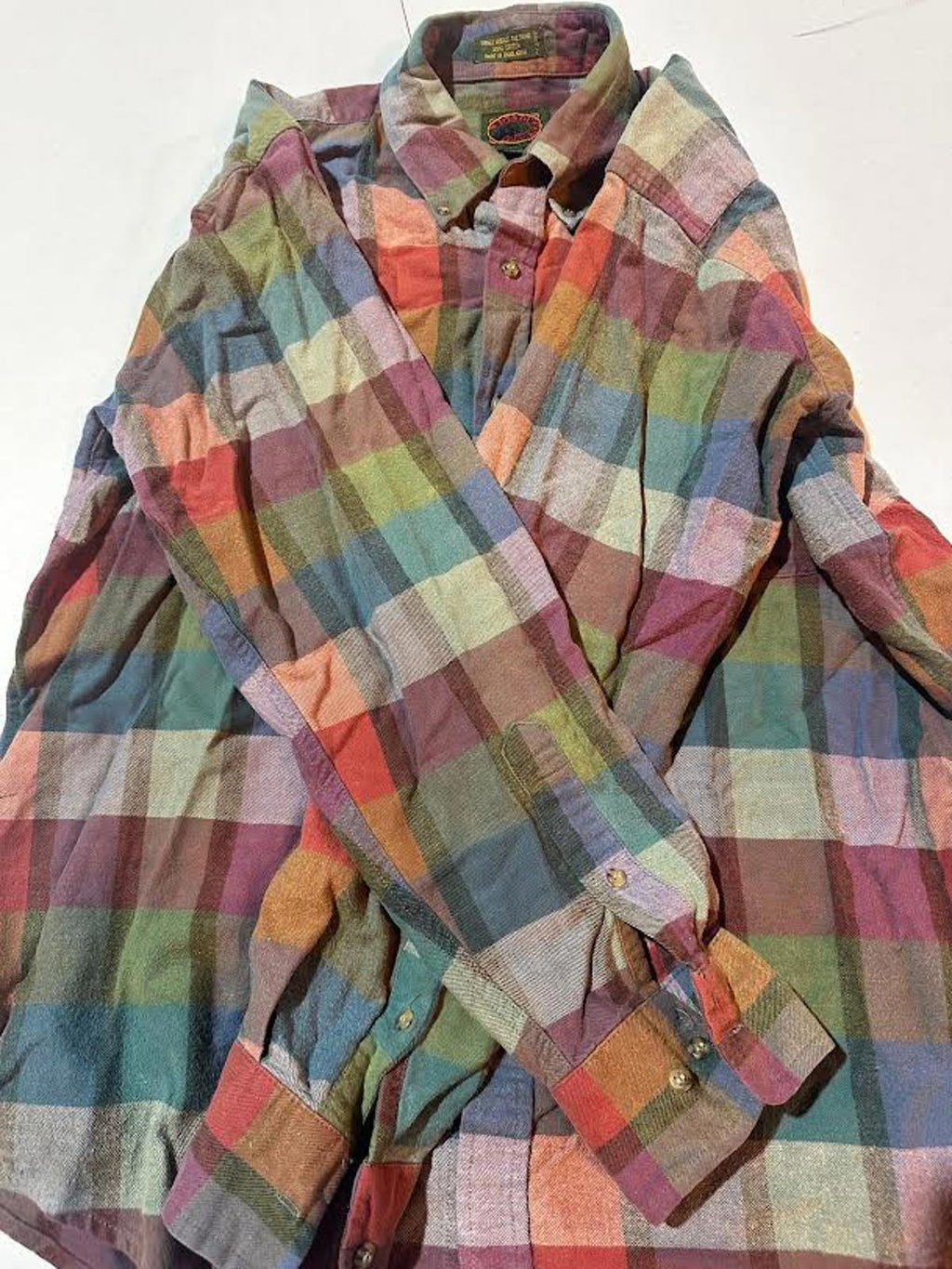 Vintage Boston Traders Plaid Cotton Flannel Shirt L