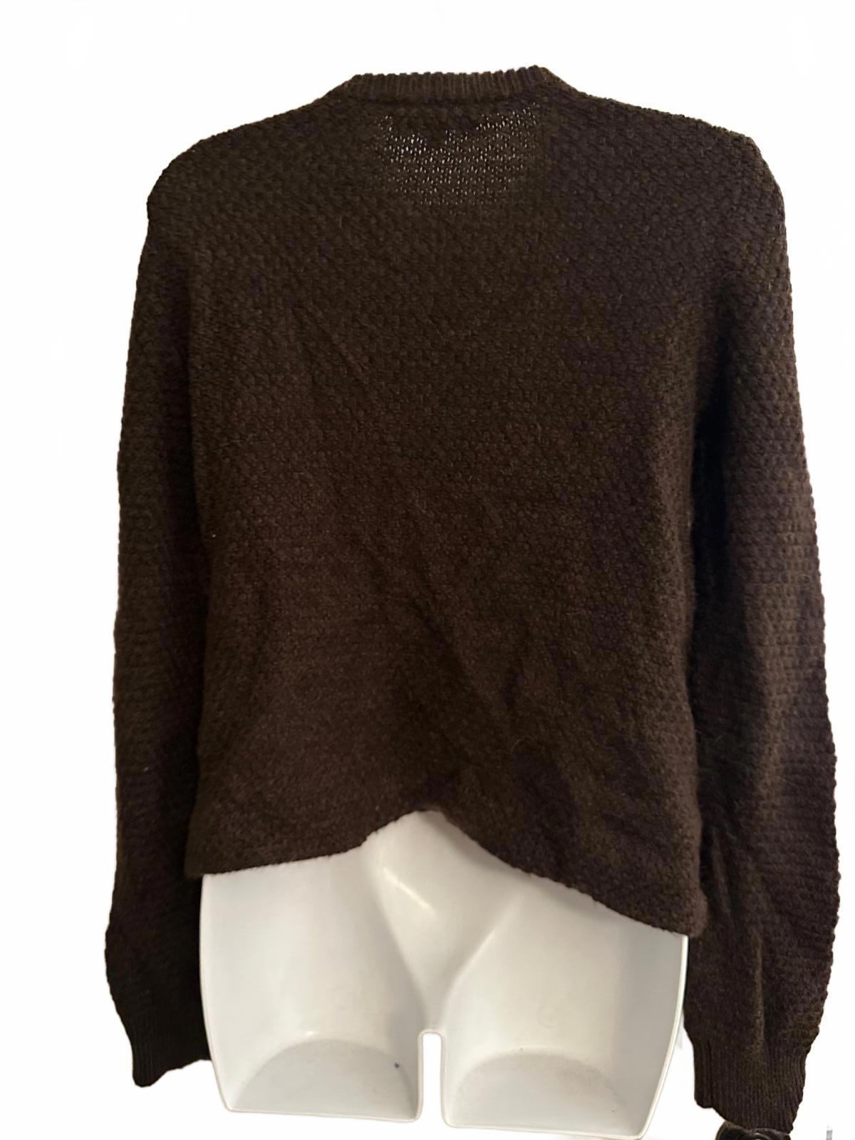 Tory Burch Brown Wool Toggle Cardigan Sweater M