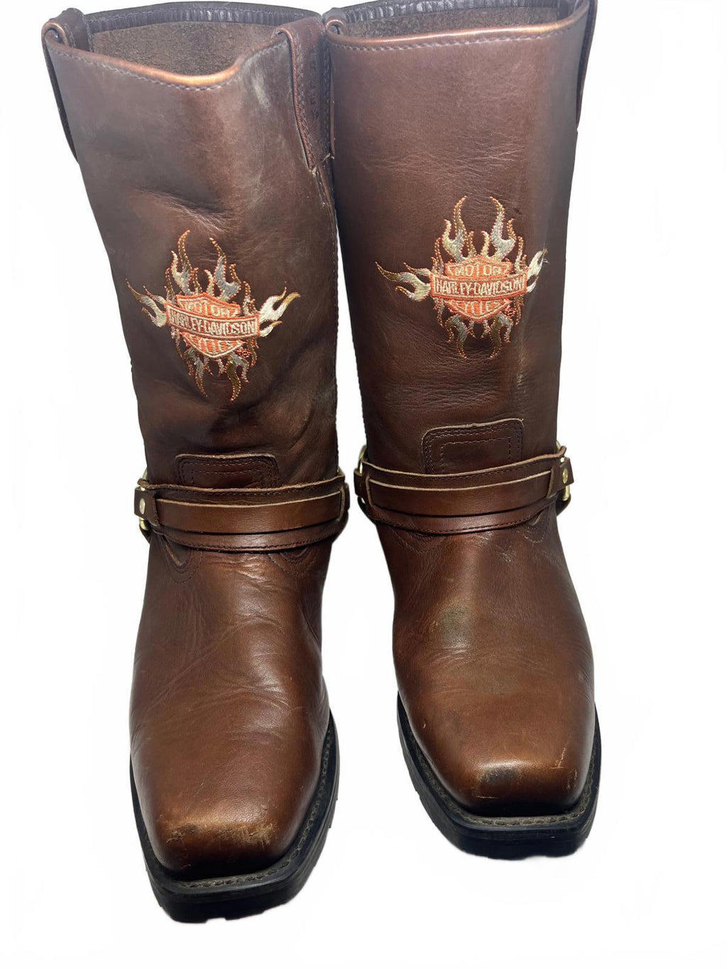 Harley-Davidson Brown Harness Boots Flame 11M