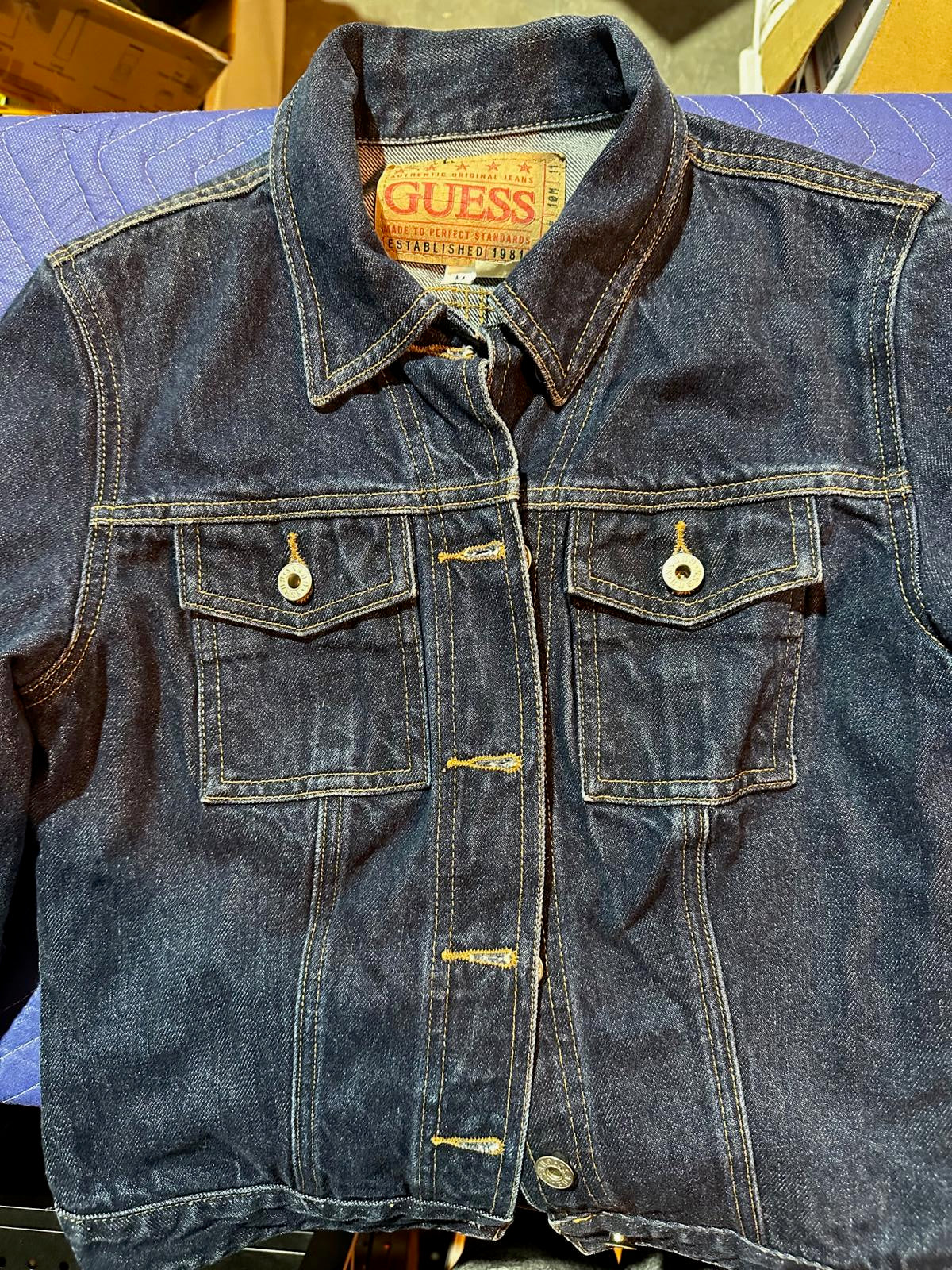 Vintage Guess USA Dark Denim Jacket Small