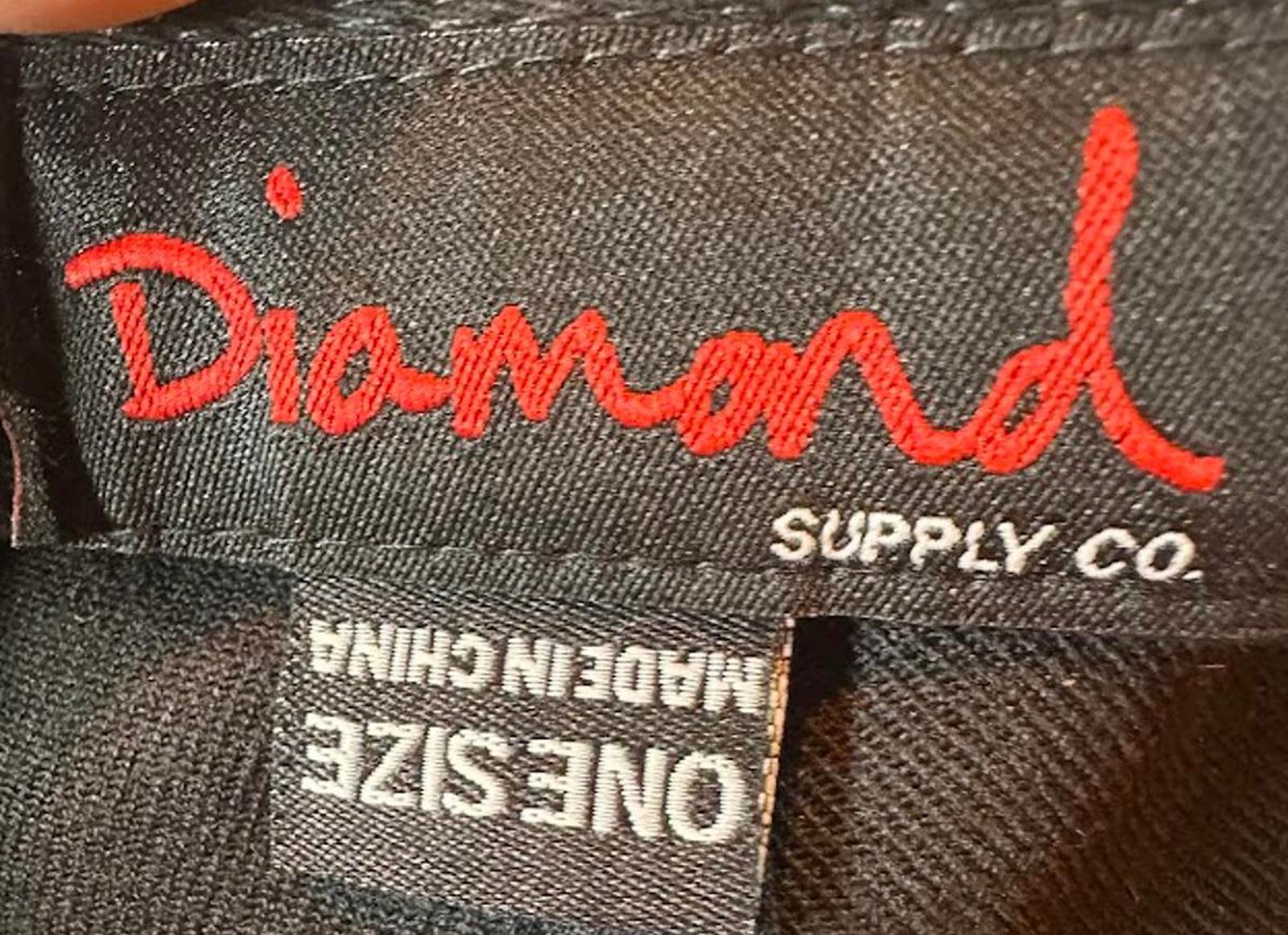 Diamond Supply Co Black Snapback Hat Orange Logo