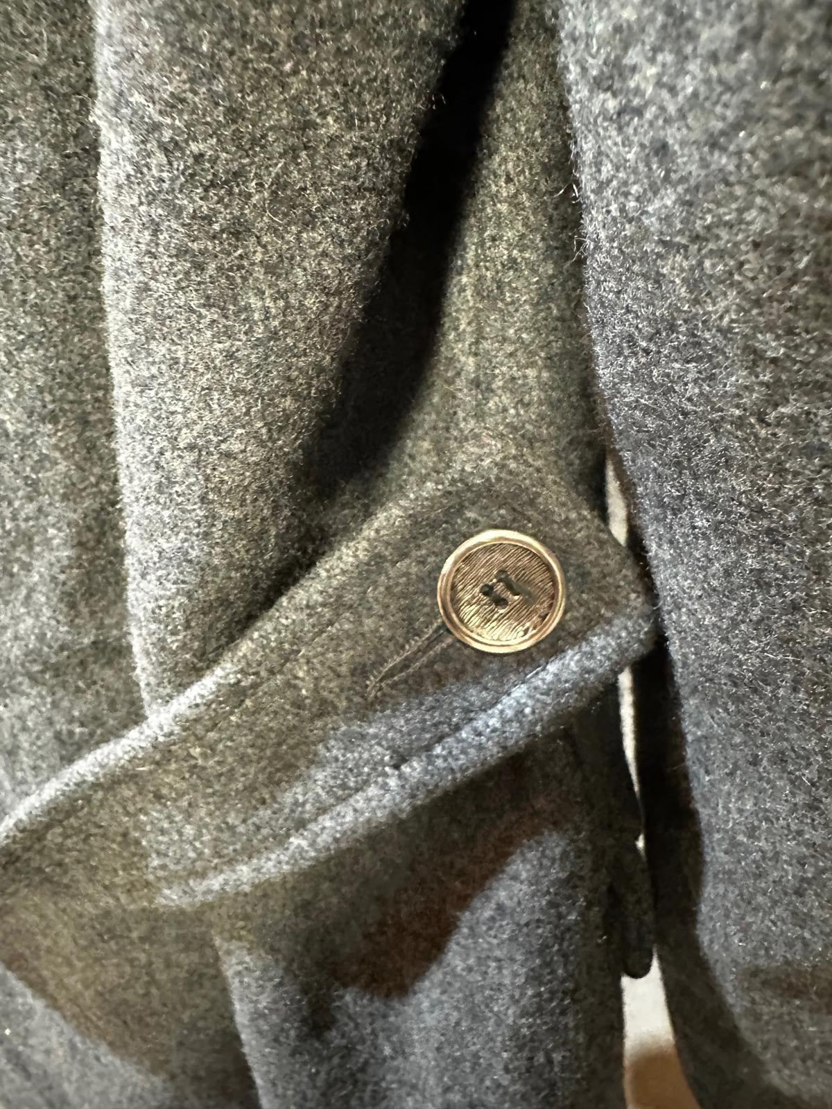 50's Davis of Boston Women’s Gray Wool Coat w/Red FauxFur Lining Mid-Century USA