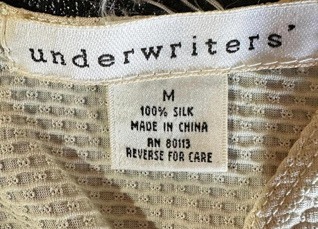 Underwriters 100% Silk Cream Tank Top M