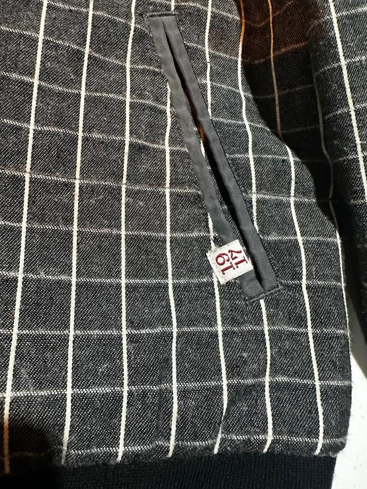 Reversible Windowpane Bomber Jacket Gray Black