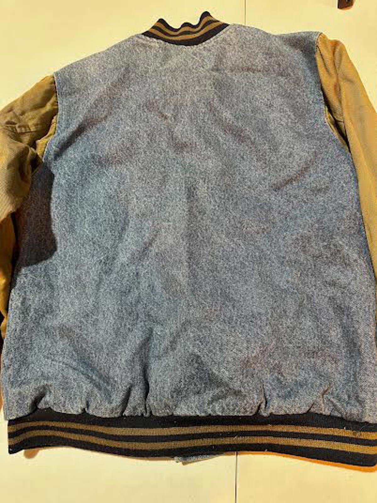 Vintage Denim Varsity Jacket Plaid Lined USA Made