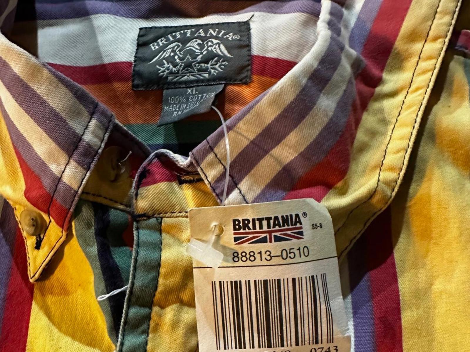 Vintage Britannia Bold Stripe Cotton Shirt XL NWT