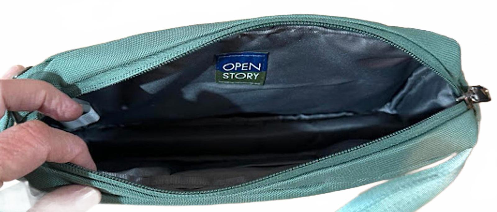Open Story Green Crossbody Sling Bag 11x6