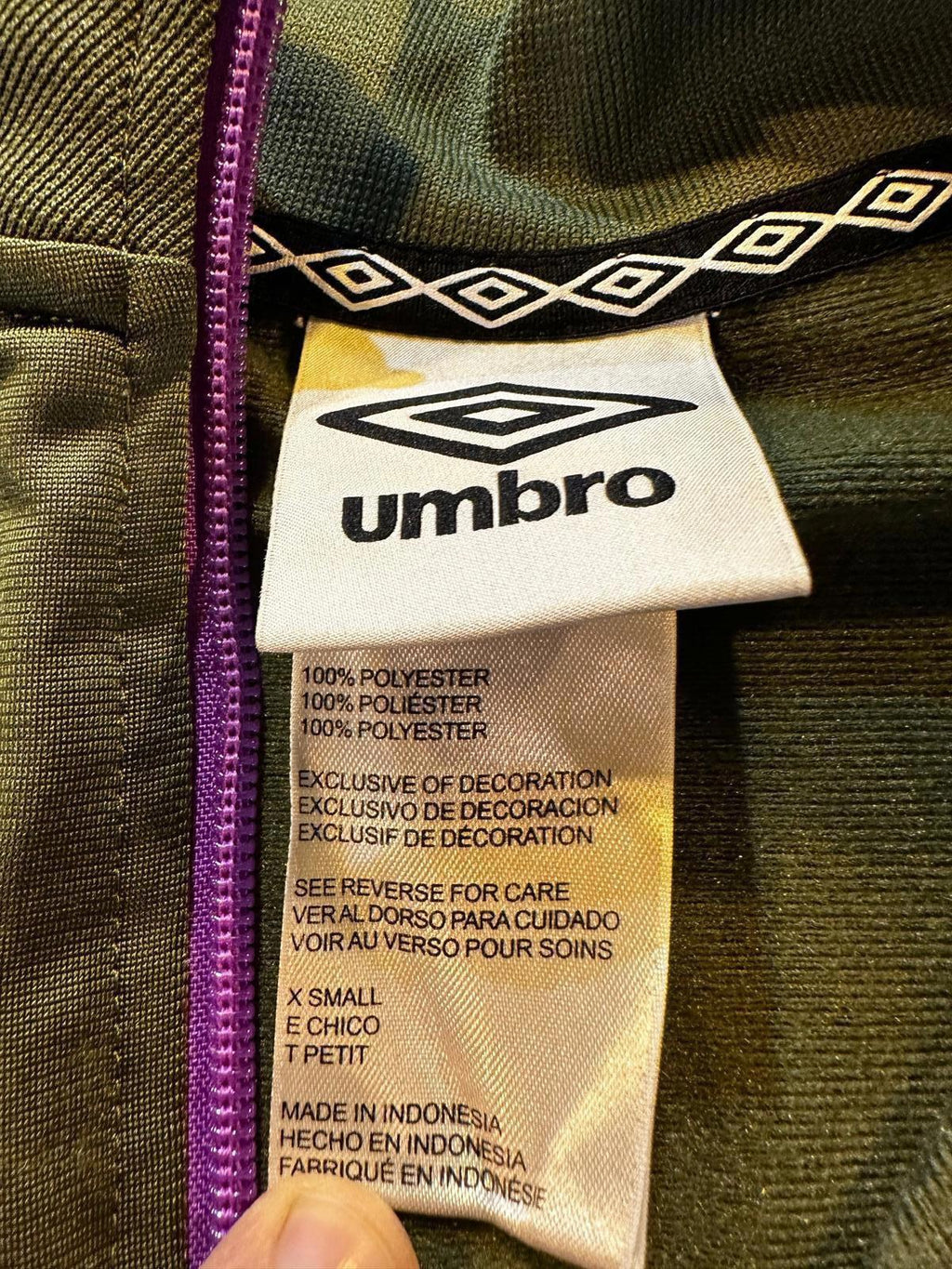 Umbro Track Jacket (Olive Green / Purple) X Small