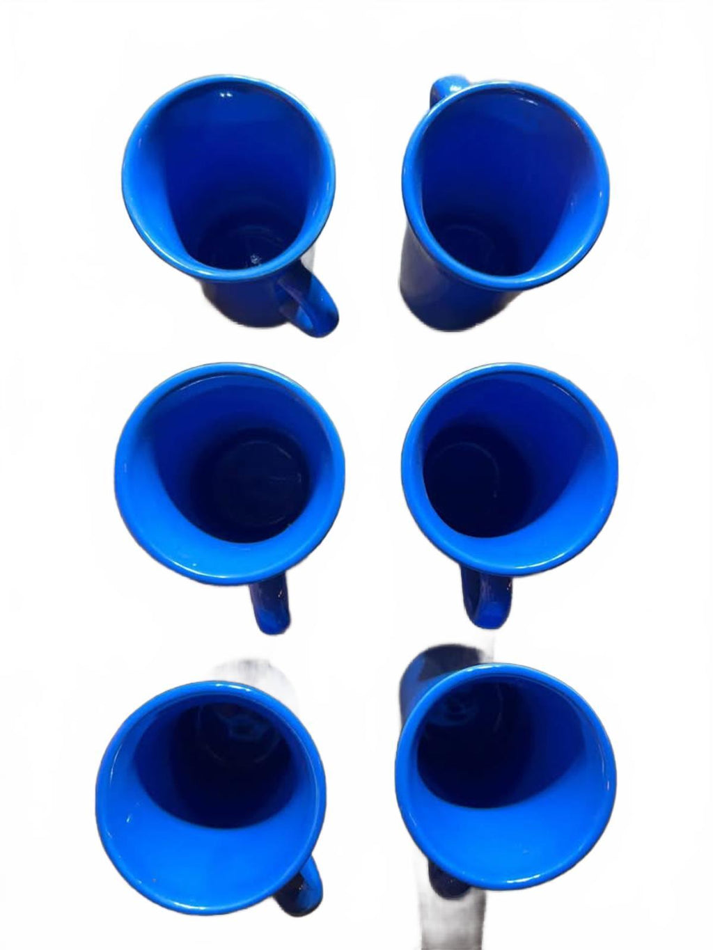Vintage Cobalt Blue Stoneware Coffee Mugs Set of 6