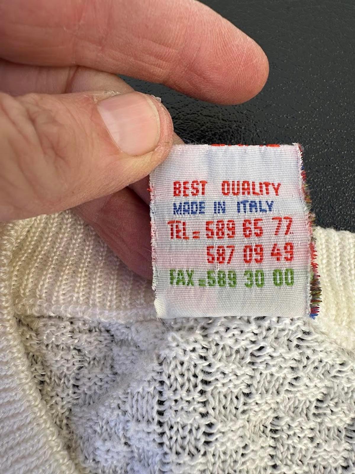 Vintage Made in Italy White Knit Henley Sweater