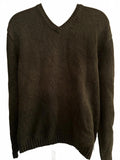 J.Crew Olive Green Cotton V-Neck Sweater Medium