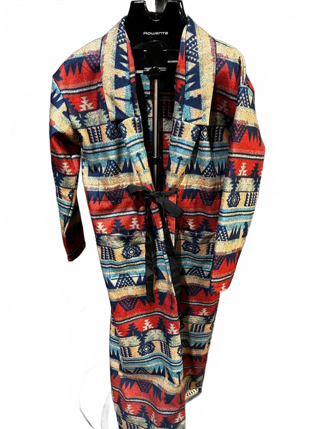 Southwestern Aztec Belted Coat Wool BlendJacket Size L – Pendleton Style 90s