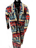 Southwestern Aztec Belted Coat Wool BlendJacket Size L – Pendleton Style 90s