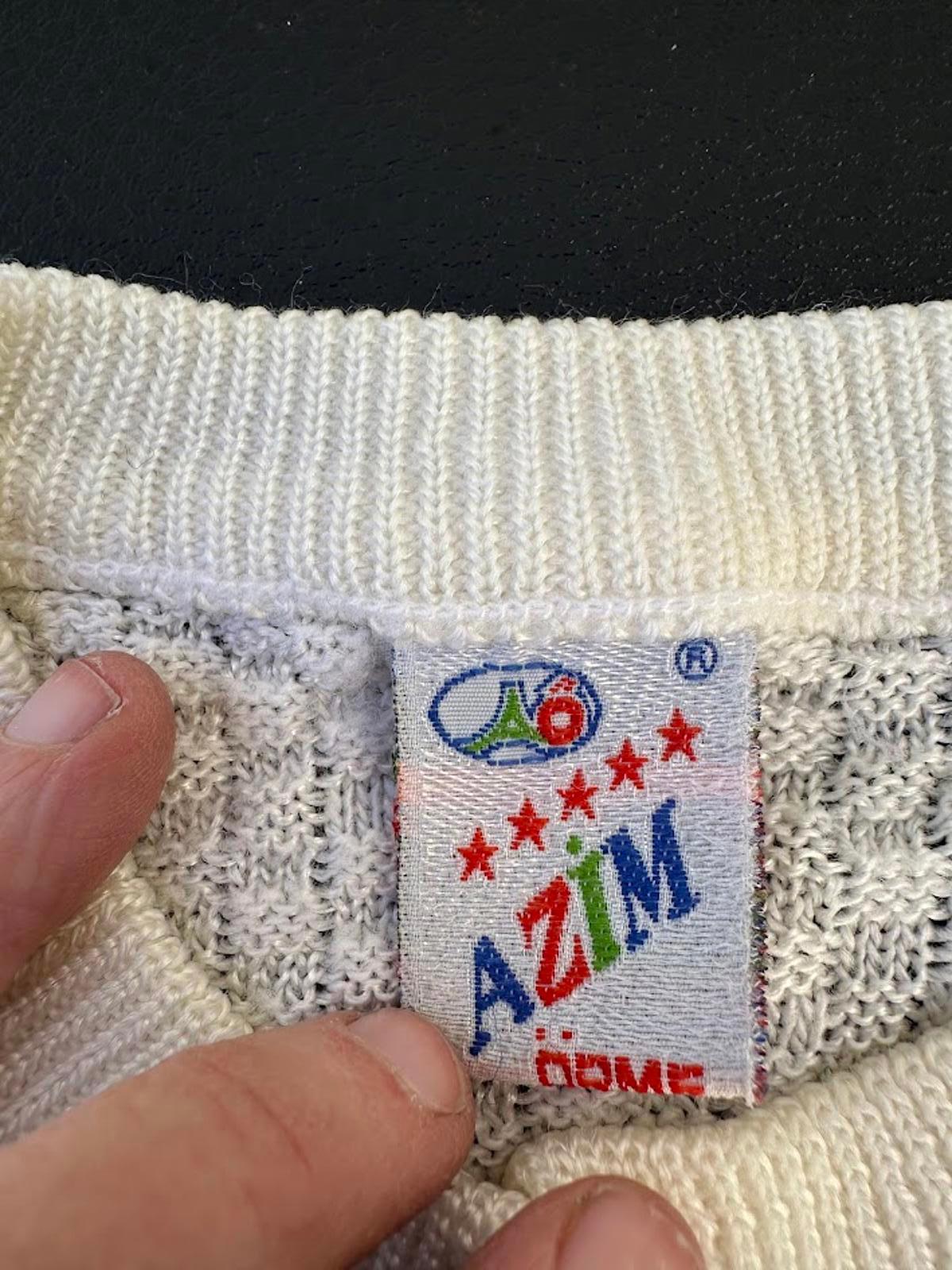 Vintage Made in Italy White Knit Henley Sweater