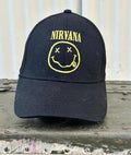 Nirvana Smiley Face Snapback Hat Black