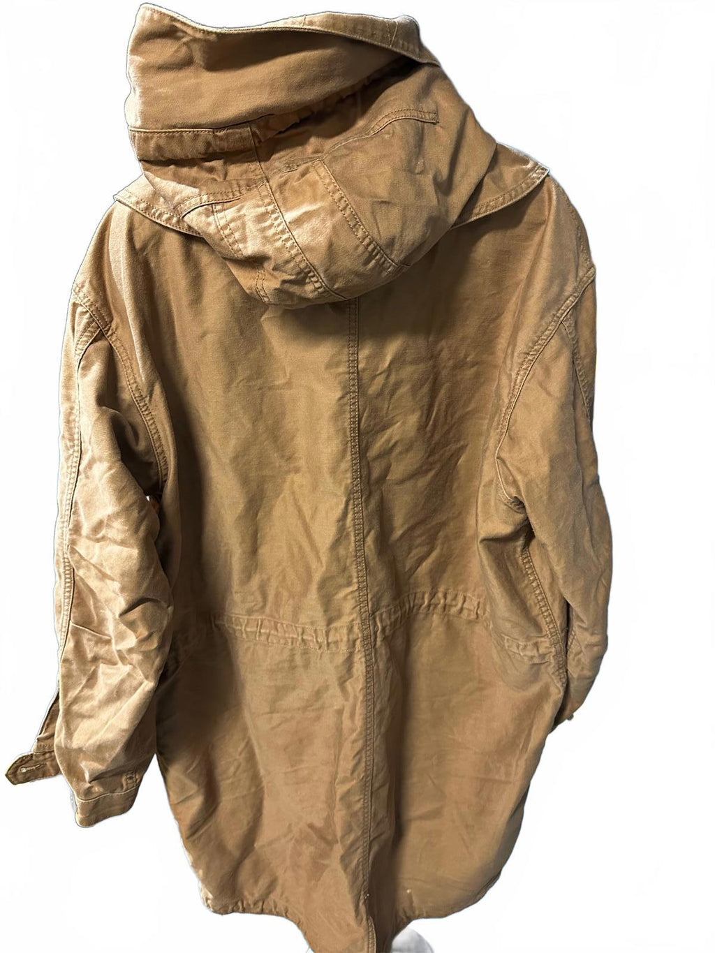 GAP XL Tan Utility Jacket Hooded Cotton Parka