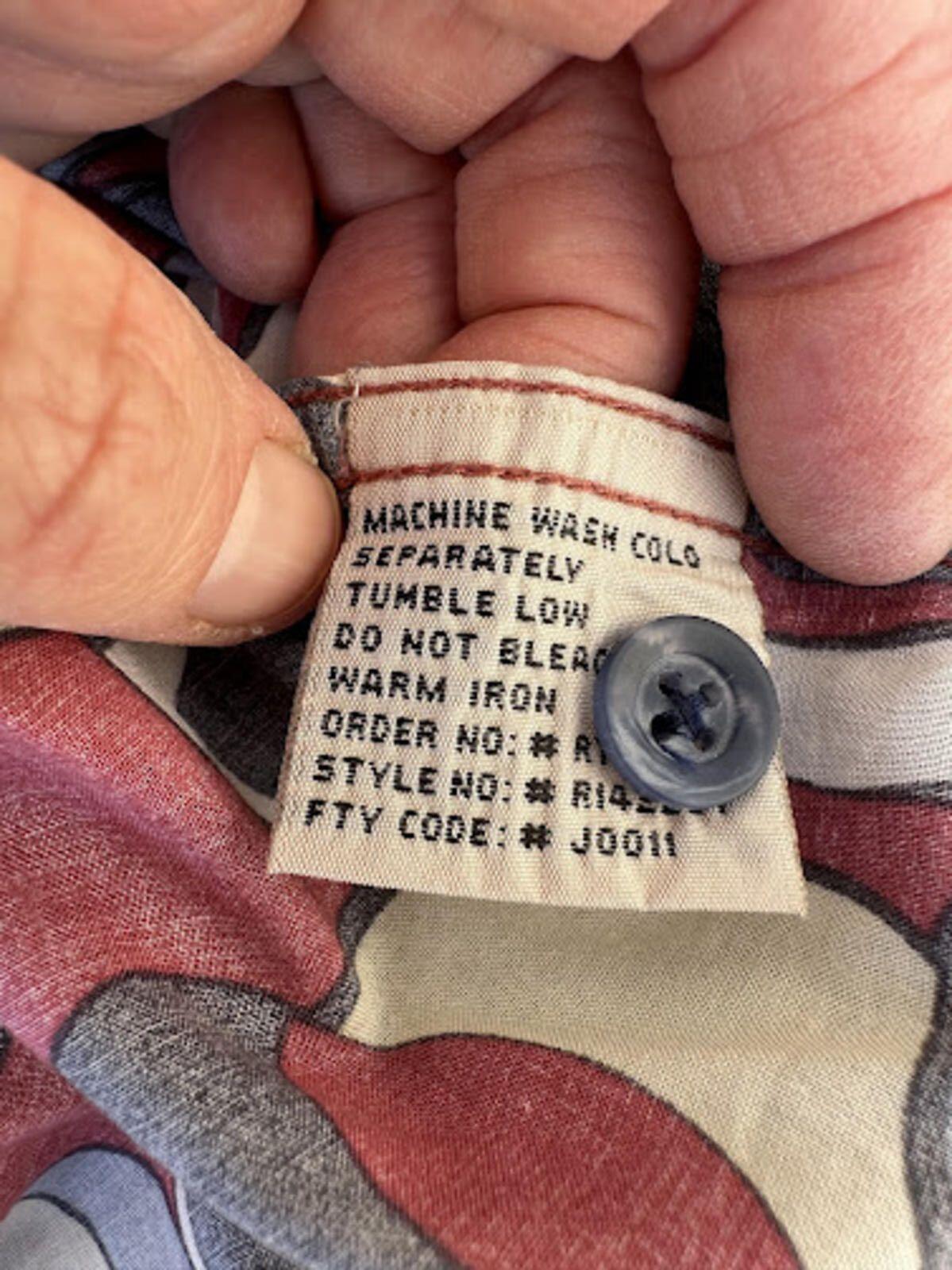 Vintage Abstract Print Button Front Shirt
